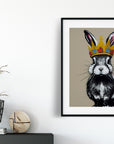 CROWN RABBIT BUNNY POSTER