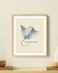 'Navigate Life With A Purpose' BLUESPOTTED RIBBONTAIL RAY Positive Affirmation Art Print - Short Affirmation