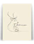 'Cultivate Inner Peace' REINDEER Positive Affirmation Art Print - Short Affirmation