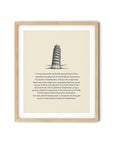 'Embrace The Beauty of Imperfections' TOWER OF PISA Positive Affirmation Art Print - Long Affirmation