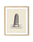 'Embrace The Beauty of Imperfections' TOWER OF PISA Positive Affirmation Art Print - Short Affirmation