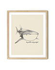 'Be Gentle And Graceful' WHALE SHARK Positive Affirmation Art Print - Short Affirmation