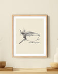 'Be Gentle And Graceful' WHALE SHARK Positive Affirmation Art Print - Short Affirmation