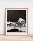 YOSEMITE HALF DOME SNOW POSTER