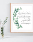 Personalized Wedding Day Love Letter / Wedding Vows / First Dance Song Cotton Anniversary Print - Eucalyptus