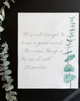 Personalized Quote Print - Baby Blue Eucalyptus