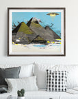 ALIENS VISITING THE PYRAMIDS OF GIZA POSTER
