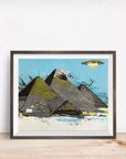 ALIENS VISITING THE PYRAMIDS OF GIZA POSTER