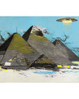 ALIENS VISITING THE PYRAMIDS OF GIZA POSTER