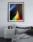 SPACE SHUTTLE RAINBOW TAKEOFF POSTER