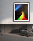 SPACE SHUTTLE RAINBOW TAKEOFF POSTER