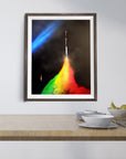 SPACE SHUTTLE RAINBOW TAKEOFF POSTER
