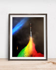 SPACE SHUTTLE RAINBOW TAKEOFF POSTER