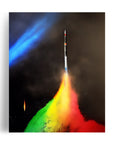 SPACE SHUTTLE RAINBOW TAKEOFF POSTER