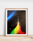 SPACE SHUTTLE RAINBOW TAKEOFF POSTER
