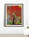 SCARLET OAK TREE POSTER