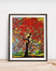 SCARLET OAK TREE POSTER