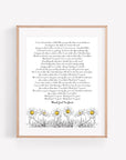 Personalized Wedding Day Love Letter / Wedding Vows / First Dance Song Cotton Anniversary Print - Daisy