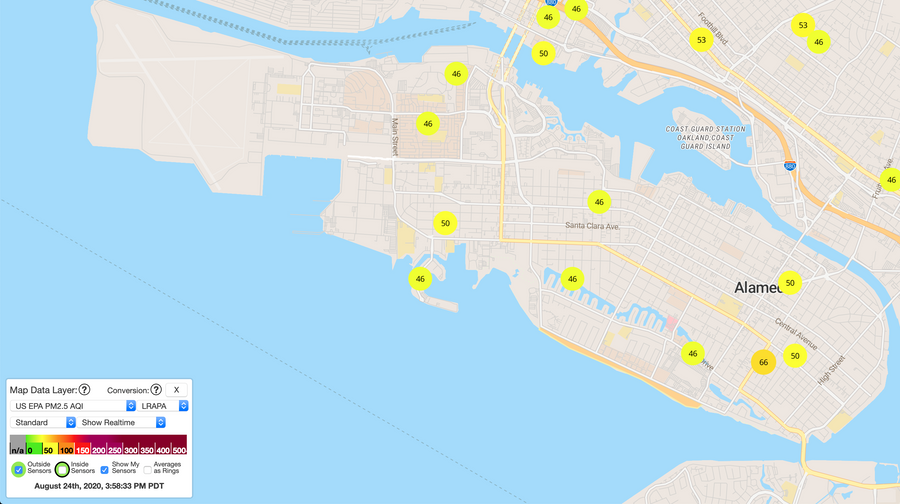 Alameda Air Quality Maps & Apps. Which is the Most Helpful During Wildfire Season?