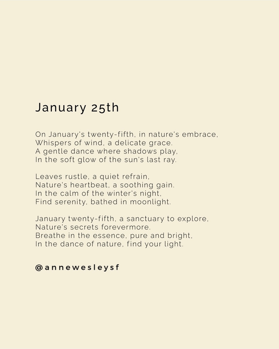 Embracing Moonlit Tranquility: Mindful Living on January's Twenty-Fifth