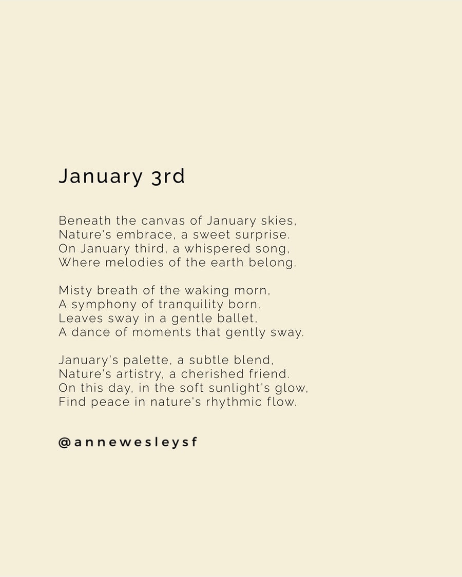 January's Melody: A Mindful Celebration of Nature's Symphony on the Third Day