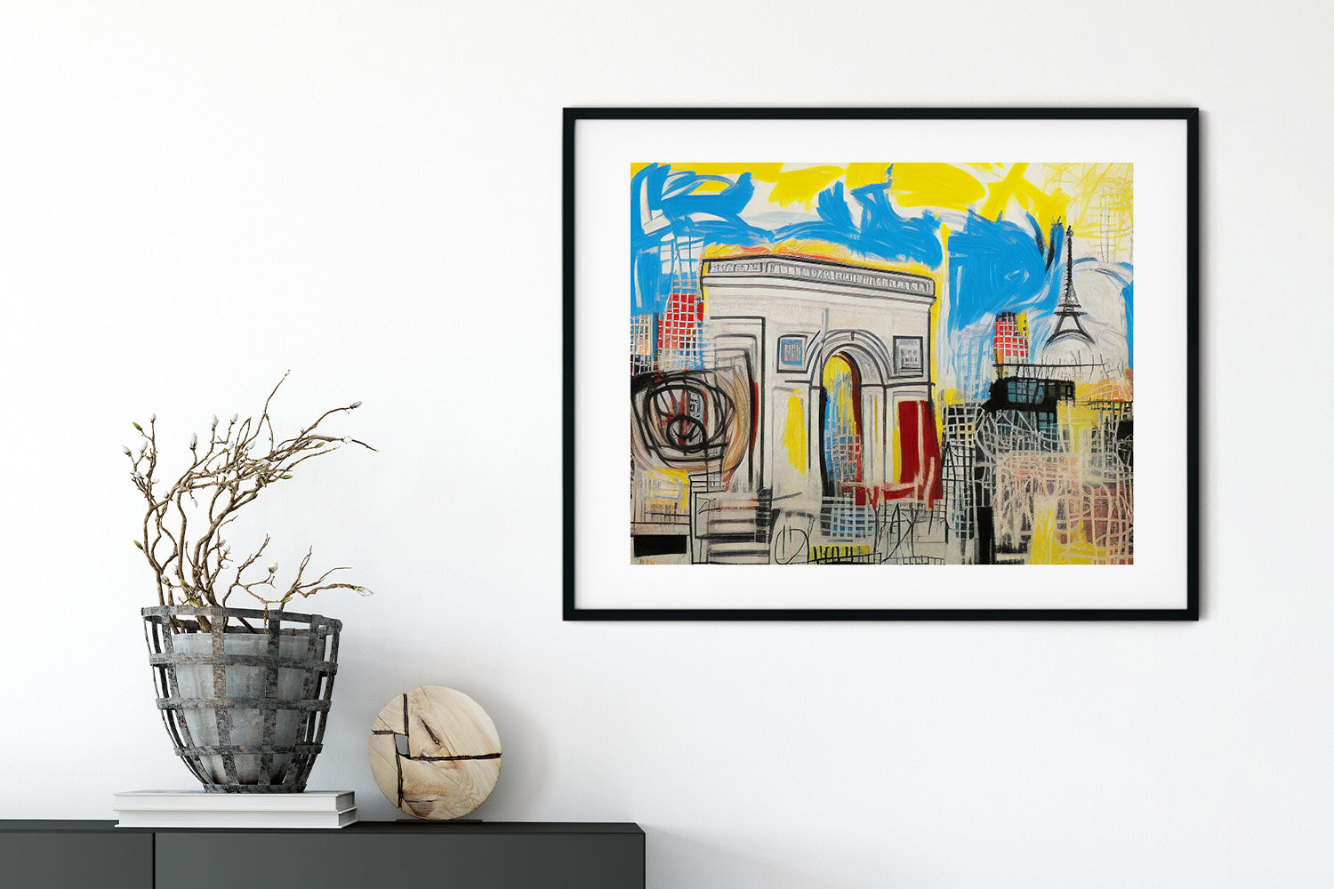 ARC DE TRIOMPHE AND EIFFEL TOWER PARIS FRANCE POSTER