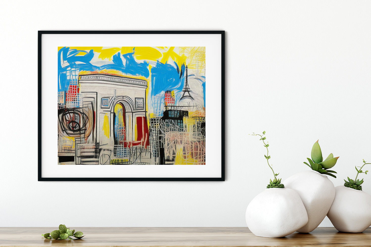 ARC DE TRIOMPHE AND EIFFEL TOWER PARIS FRANCE POSTER