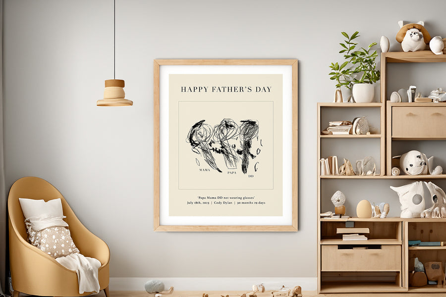 PERSONALIZED CHILD ART PRINT - Happy Father's Day