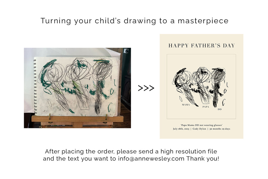 PERSONALIZED CHILD ART PRINT - Happy Father's Day