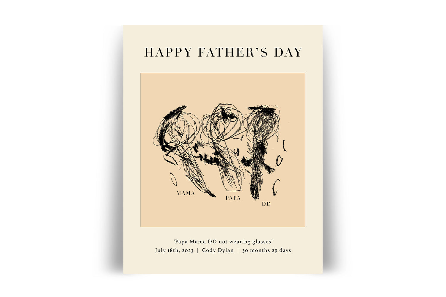 PERSONALIZED CHILD ART PRINT - Happy Father's Day