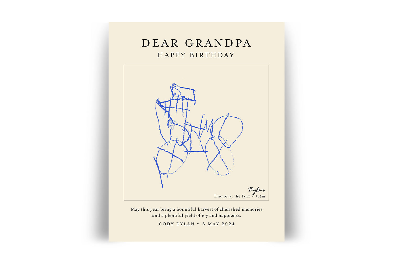 PERSONALIZED CHILD ART PRINT - Happy Birthday