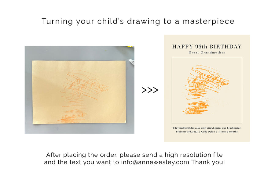 PERSONALIZED CHILD ART PRINT - Happy Birthday