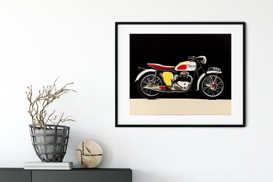 1955 TRIUMPH MOTOCYCLE T110 FRAME POSTER