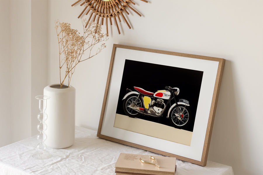 1955 TRIUMPH MOTOCYCLE T110 FRAME POSTER