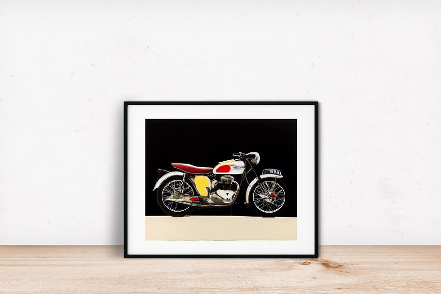 1955 TRIUMPH MOTOCYCLE T110 FRAME POSTER