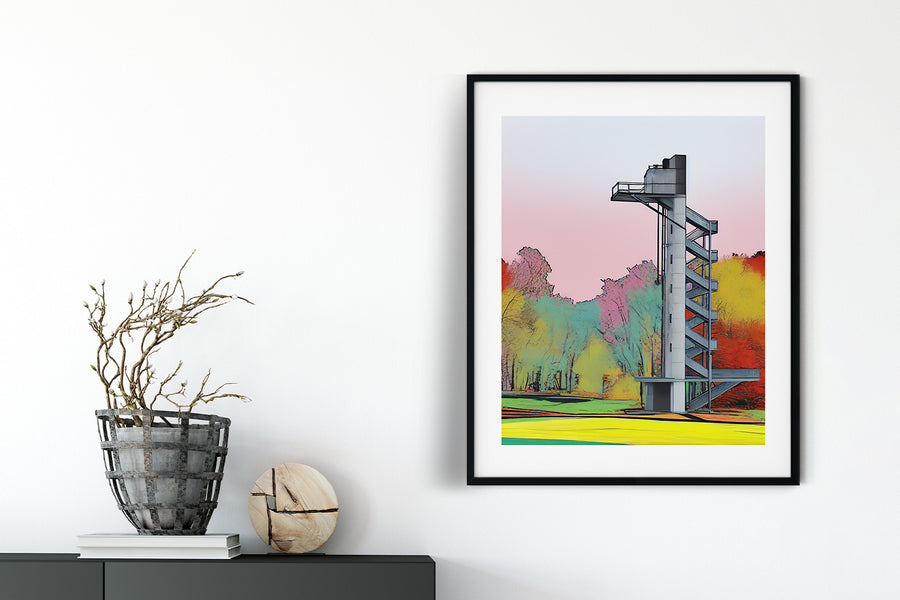 COLUMBUS INDIANA Mill Race Park Observation Tower Structure POSTER