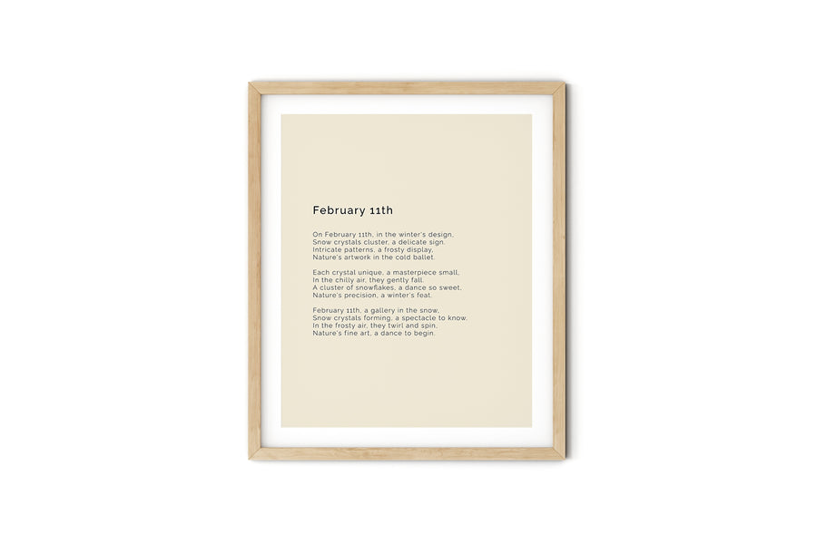 366 Daily Mindfulness Nature Poem Minimalist Print -  February 11th