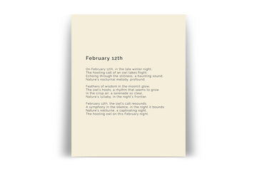 366 Daily Mindfulness Nature Poem Minimalist Print -  February 12th