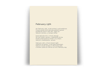 366 Daily Mindfulness Nature Poem Minimalist Print -  February 13th