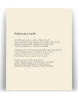 366 Daily Mindfulness Nature Poem Minimalist Print -  February 14th