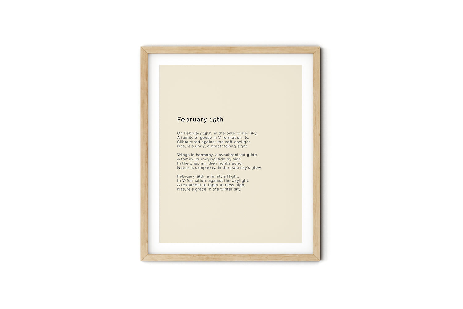 366 Daily Mindfulness Nature Poem Minimalist Print -  February 15th