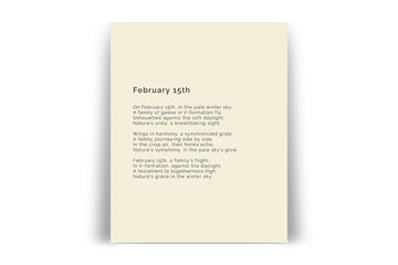 366 Daily Mindfulness Nature Poem Minimalist Print -  February 15th