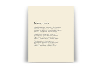 366 Daily Mindfulness Nature Poem Minimalist Print -  February 19th