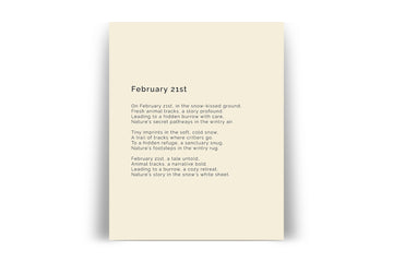 366 Daily Mindfulness Nature Poem Minimalist Print -  February 21st