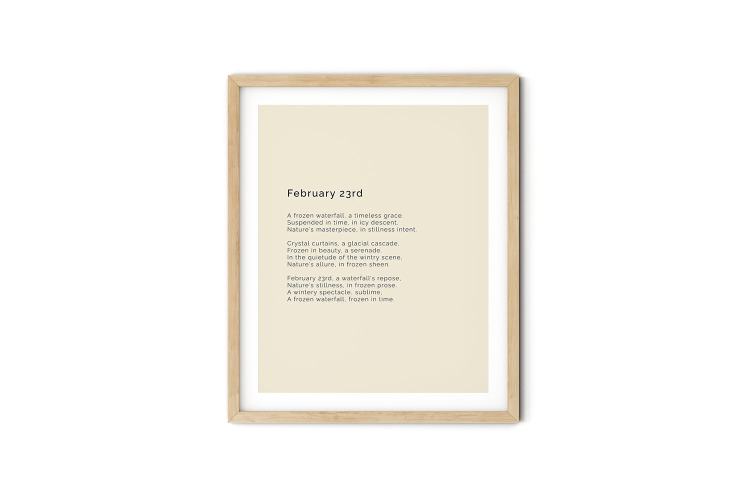 366 Daily Mindfulness Nature Poem Minimalist Print -  February 23rd