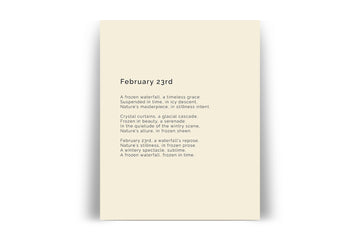 366 Daily Mindfulness Nature Poem Minimalist Print -  February 23rd