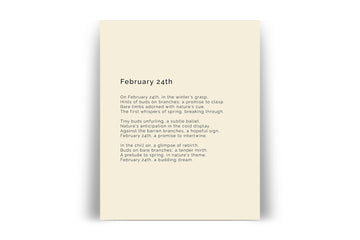 366 Daily Mindfulness Nature Poem Minimalist Print -  February 24th