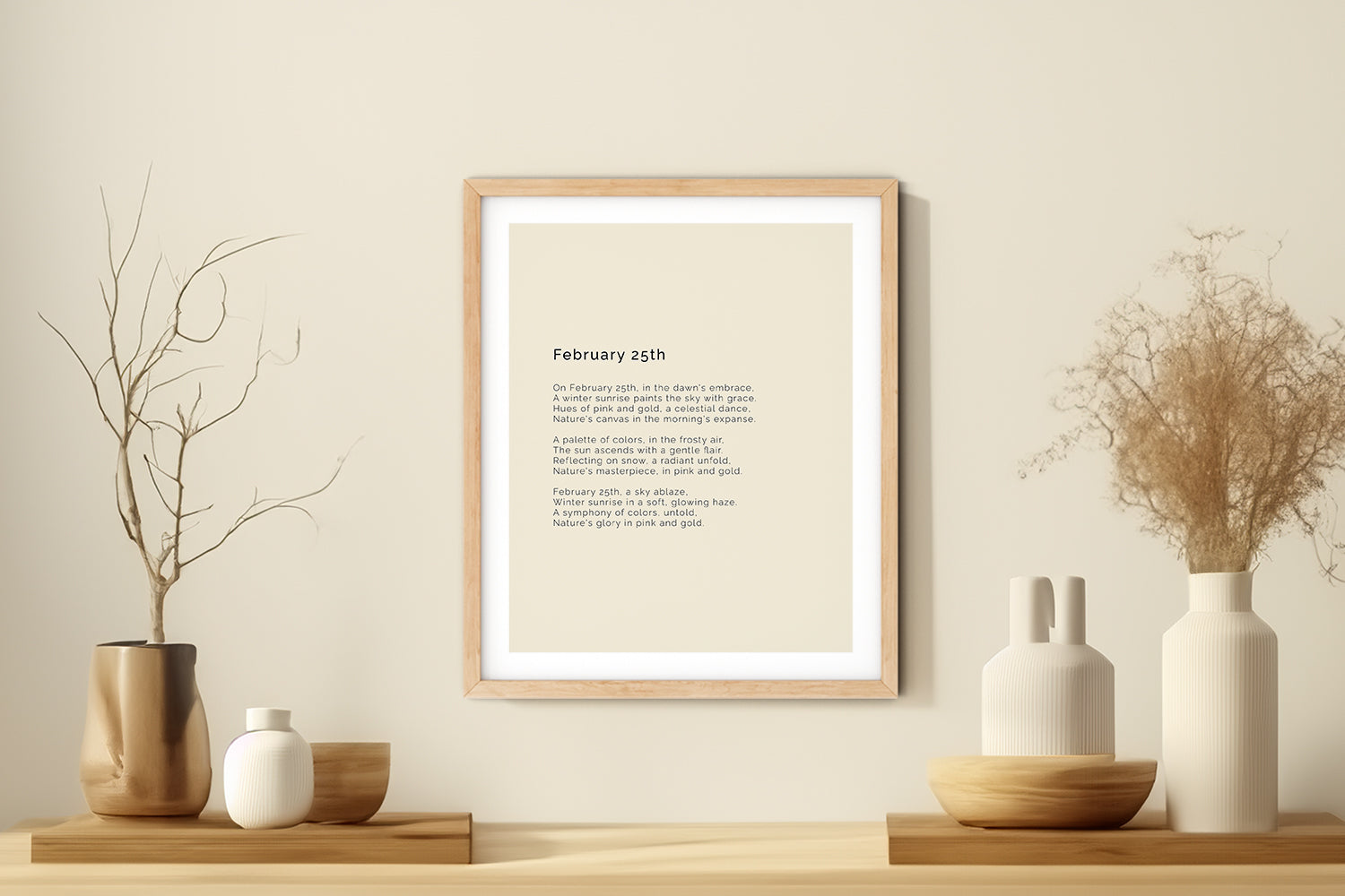 366 Daily Mindfulness Nature Poem Minimalist Print -  February 25th