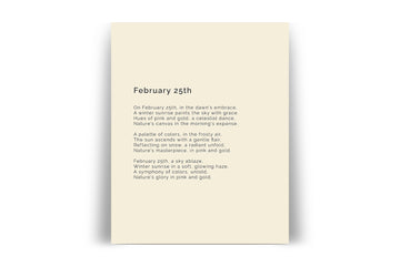 366 Daily Mindfulness Nature Poem Minimalist Print -  February 25th