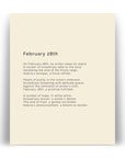 366 Daily Mindfulness Nature Poem Minimalist Print -  February 28th